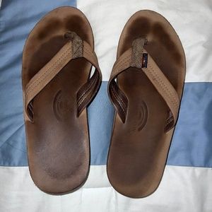 Rainbow flip flops